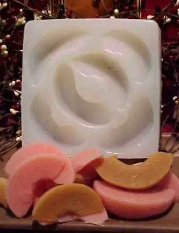 Peach Large Slice Tarts 6 Cavity Silicone Mold 5045