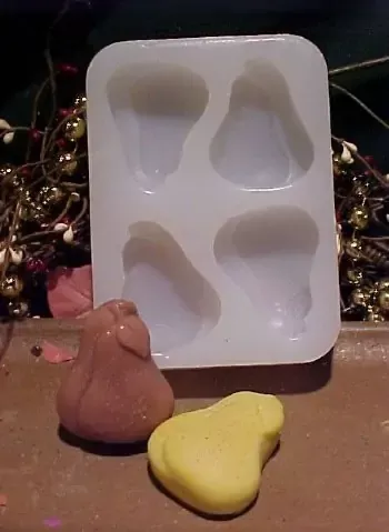 Pear Small Soap 4 cavity Silicone Mold 212