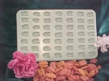 Pecan Half Large Embeds 48 Cavity Silicone Mold 6024