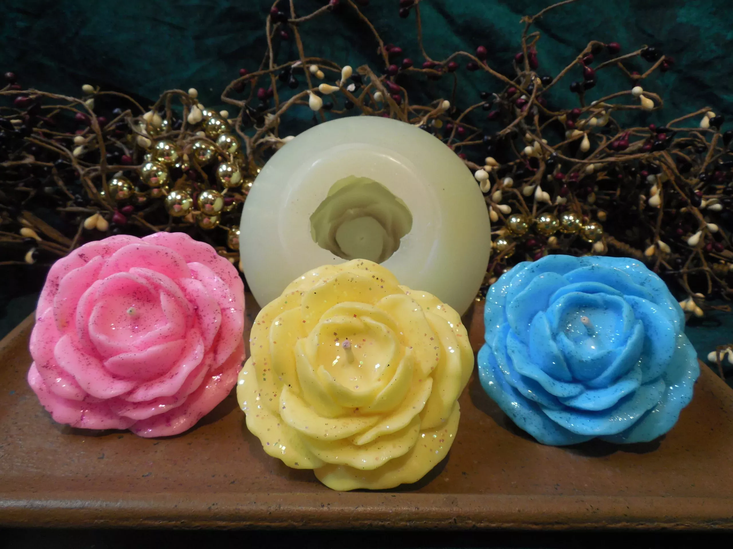 The Perfect Rose Votive 1 Cavity Silicone Mold 1925