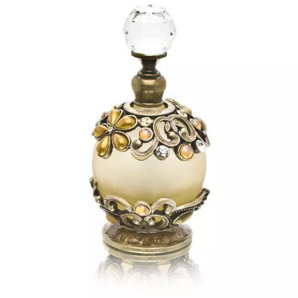 Perfume Bottle (Flowers with Clear Rhinestones)