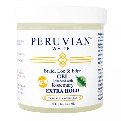Peruvian White Braid Loc & Edge Gel Extra Hold 16oz / 473ml
