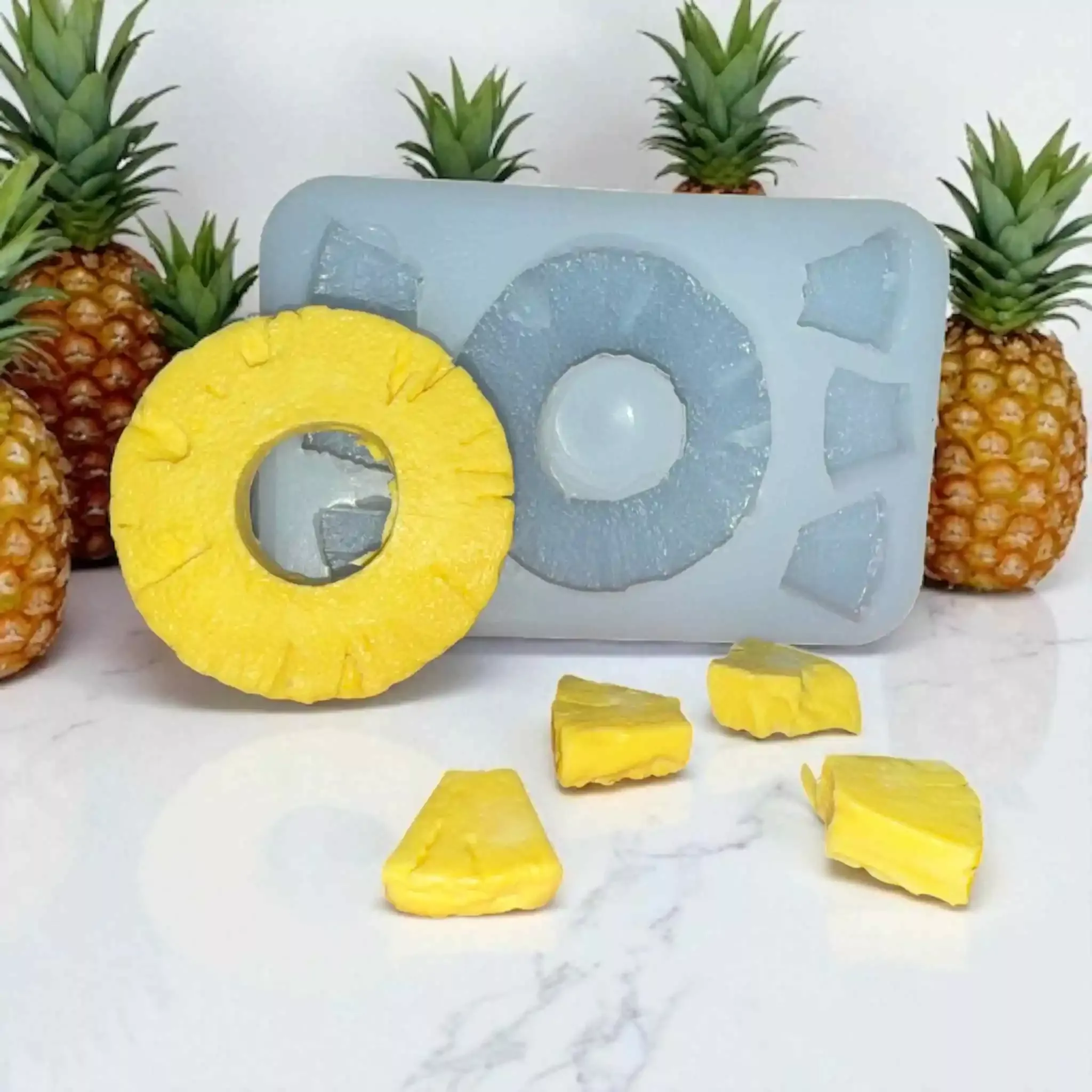 Pineapple Slice & Chunk Silicone Mold Embeds 7 Cavity 419