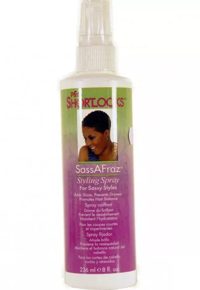 PINK SHORT LOOKS SASSAFRAZ STYLING SPRAY 8 FL OZ