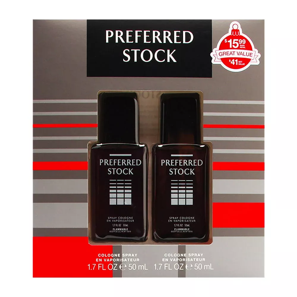 Preferred Stock by Coty for Men 2 Piece Set Includes: 2 x 1.7 oz Cologne Spray