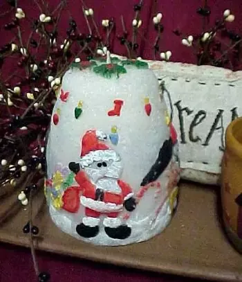 Prim Christmas Cone Candle 1 Cavity Silicone Mold 1428