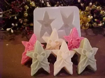 Primitive Star Embeds 2 Cavity Silicone Mold 5254