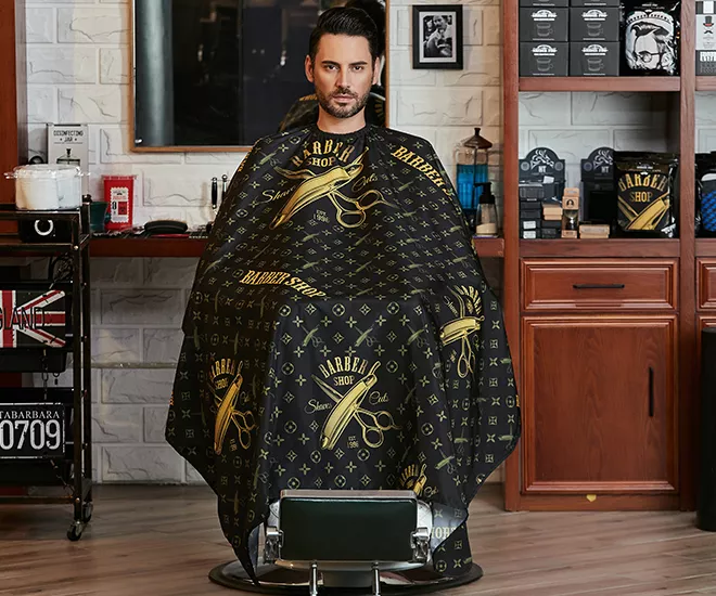 Professional Barber Cape Black/Gold