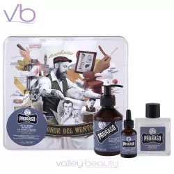 Proraso Single Blade Azur Lime Beard Care Set Tin
