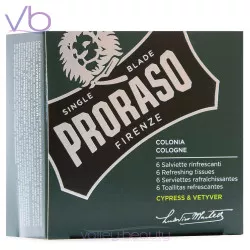 Proraso Single Blade Cypress & Vetyver Eau De Cologne Tissues