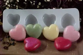 Puffy Heart Tarts 4 Cavity Silicone Mold 508