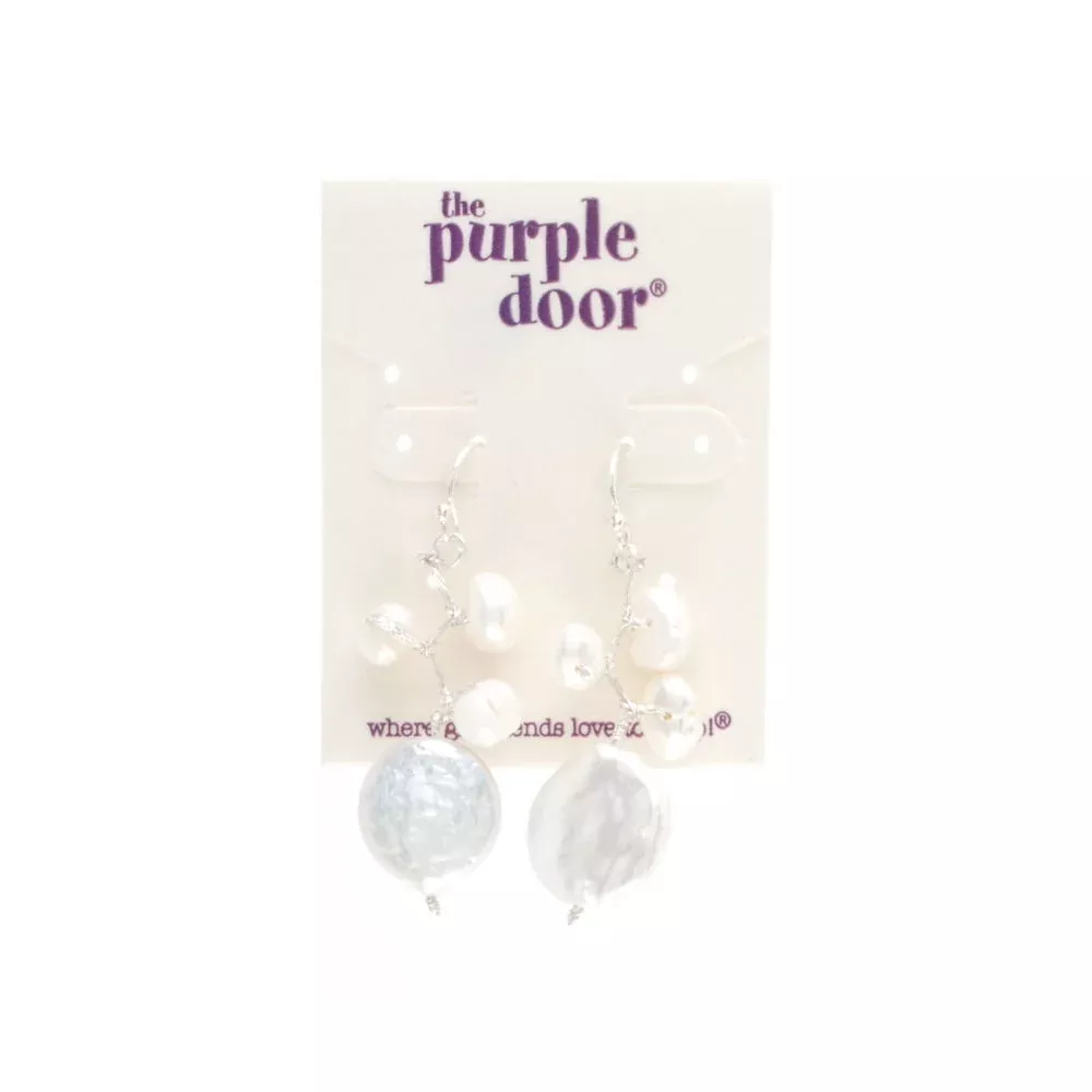 The Purple Door The Ellen Dangle Earrings PDE-82-J White