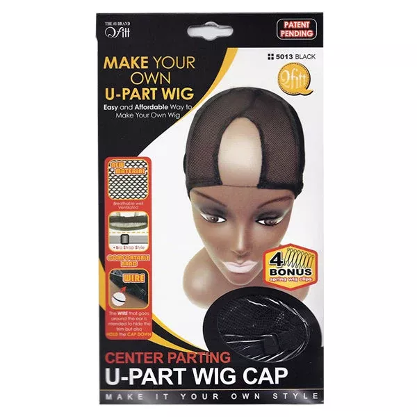 QFITT COLLECTION MAKE YOUR OWN CENTER PARTING U-PART WIG CAP - BLACK 5013 [Q5013]