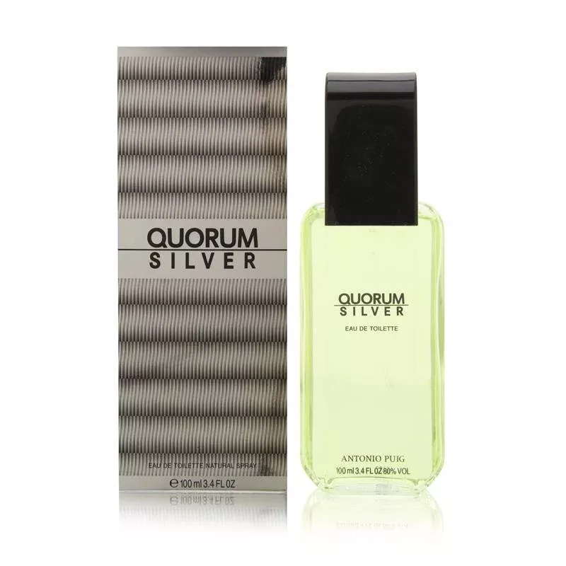 Quorum Silver by Antonio Puig for Men 3.4 oz Eau de Toilette Spray