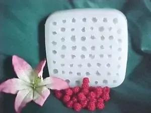 Raspberry Mini Embeds 61 Cavity Silicone Mold 931