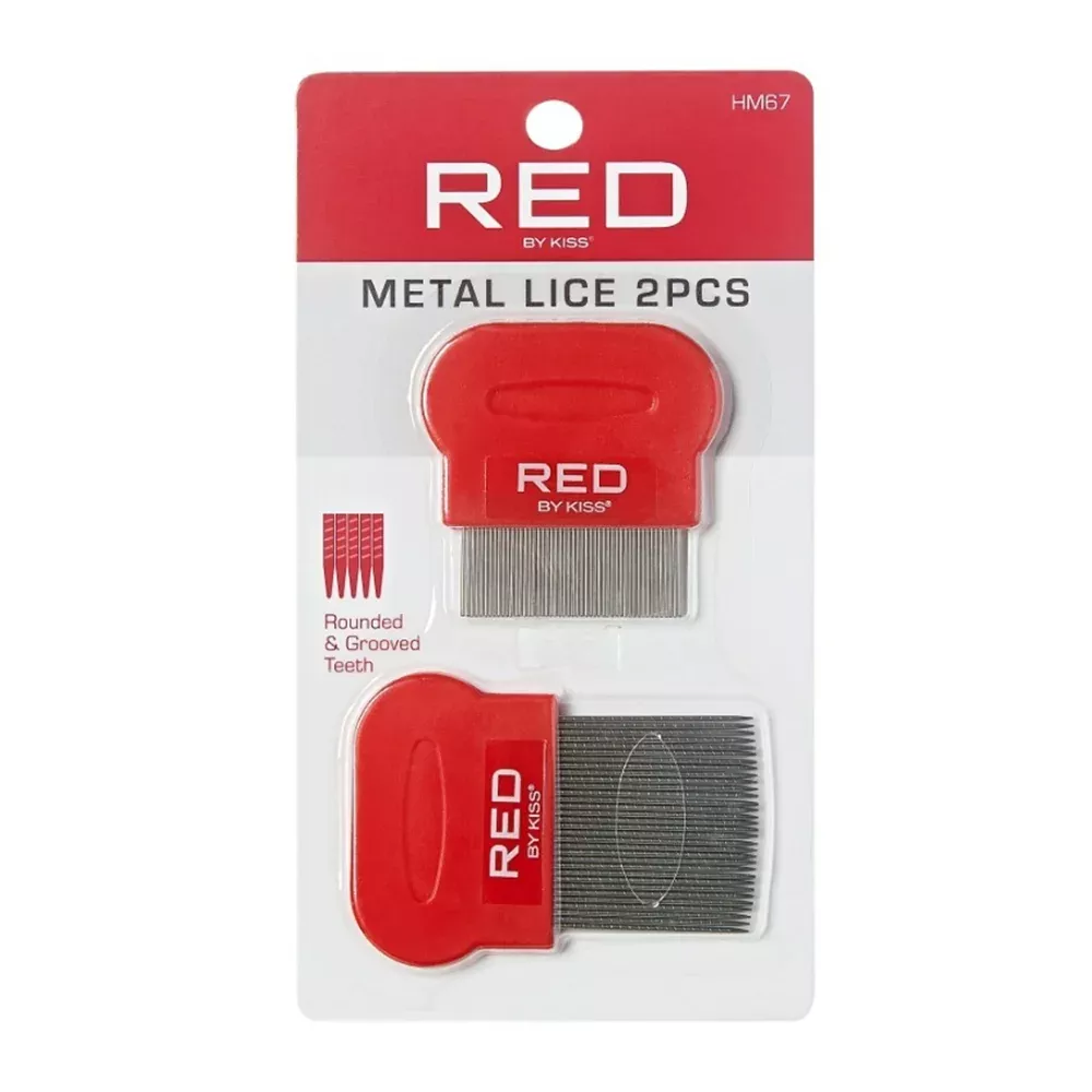 RED BY KISS 2PCS METAL LICE COMB [HM64]