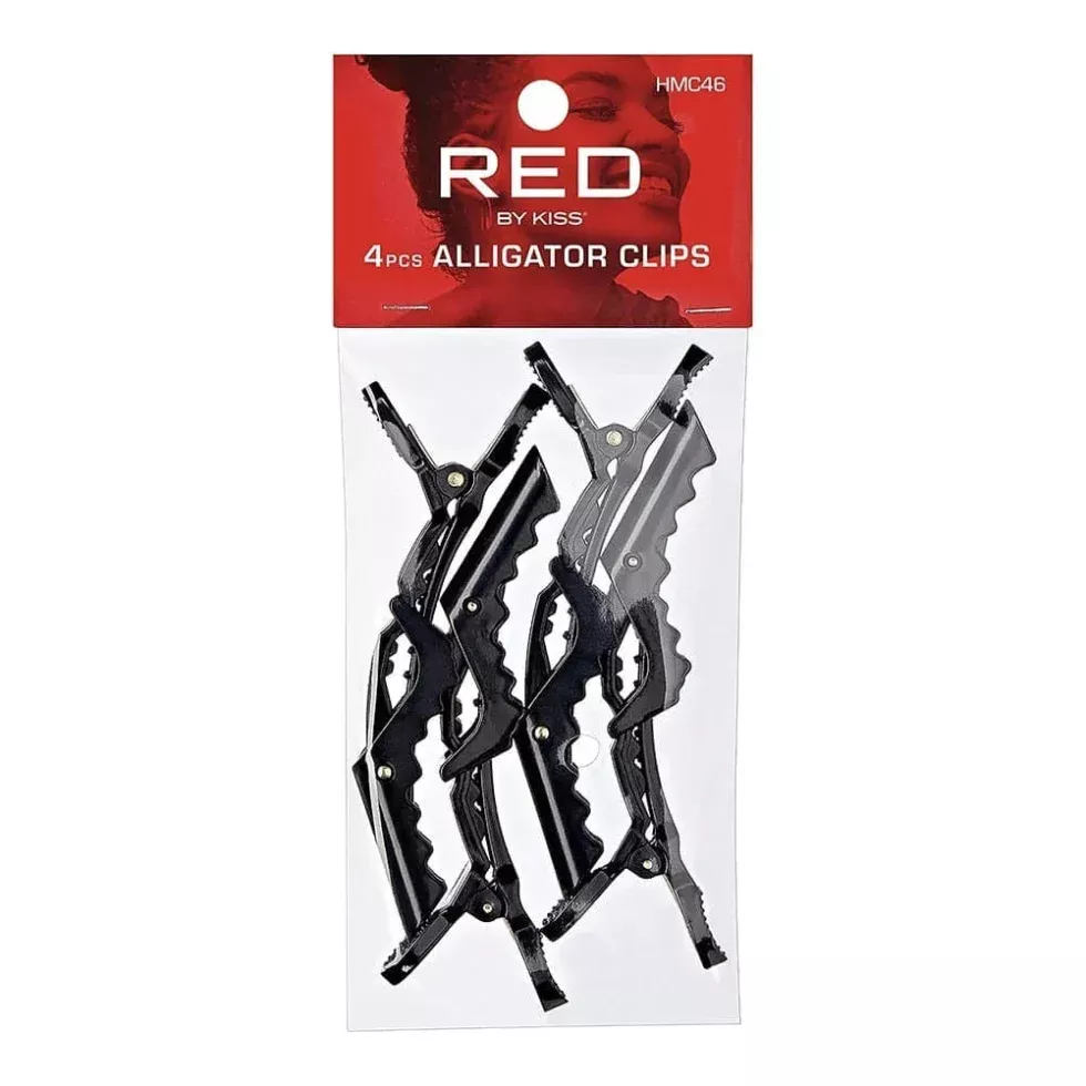 Red By Kiss Alligator Clips (4pcs) | Professional Jointed Sectioning & Styling Clips