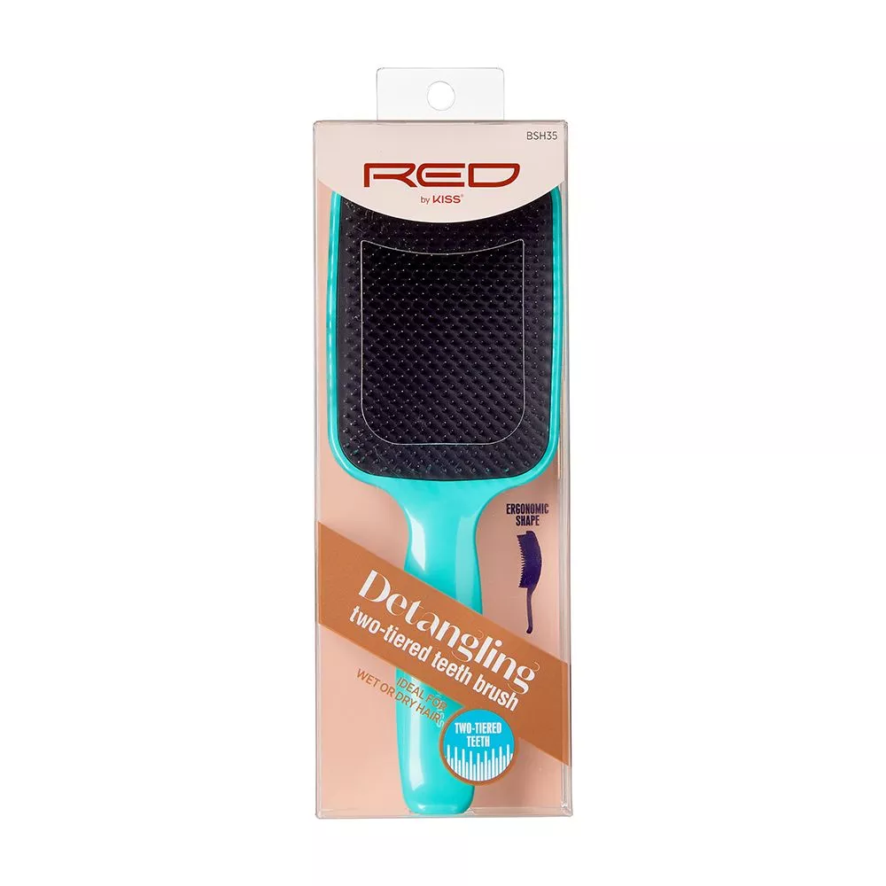 RED BY KISS DETANGLING TWO-TIERED TEETH BRUSH