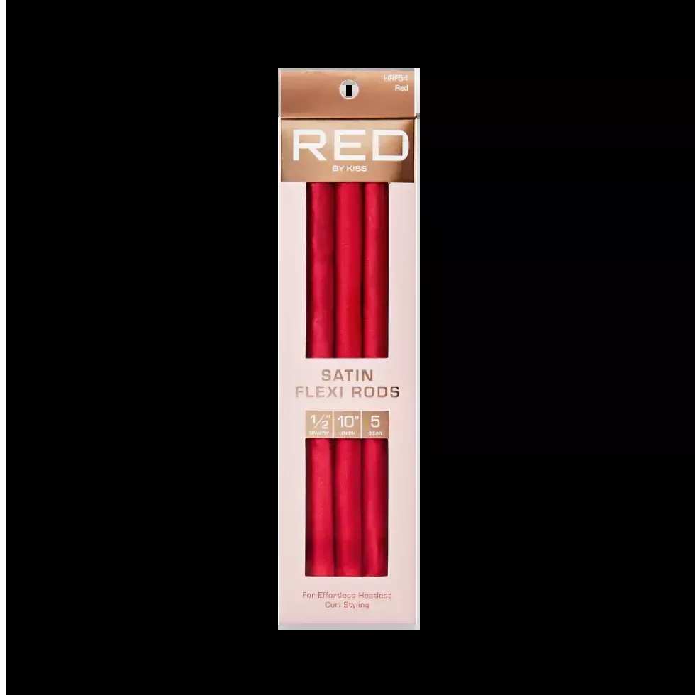 Red by Kiss Heatless Curling Silky Satin Flexi Rods Red | Flexible Curling Rods