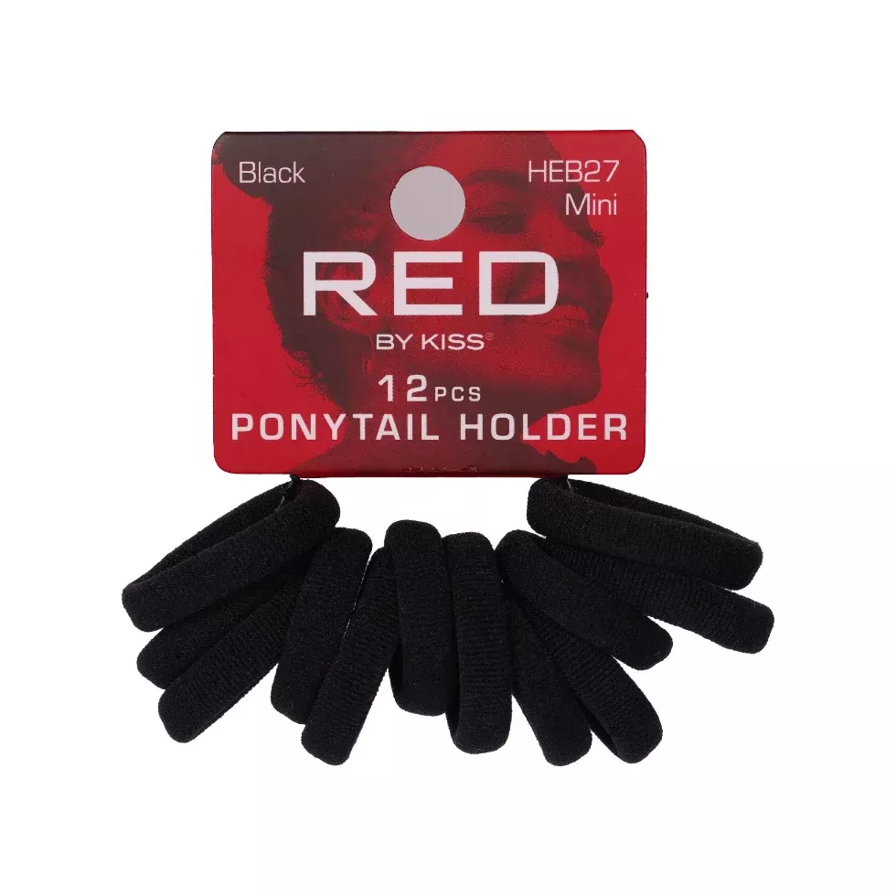 Red by Kiss Mini Ponytail Holder Black 12pcs