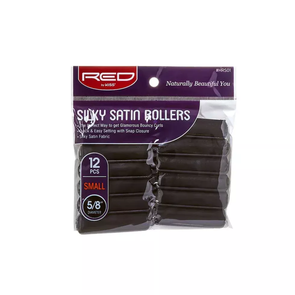 Red by Kiss Silky Satin Rollers | Heatless Satin Wrapped Rollers for Curls