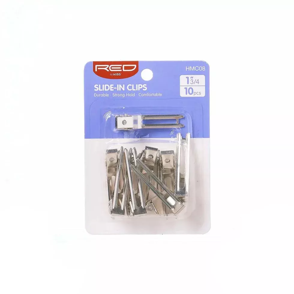 Red By Kiss Silver Slide-In Clip 1 3/4″ | Professional Salon Setting & Sectioning Clips