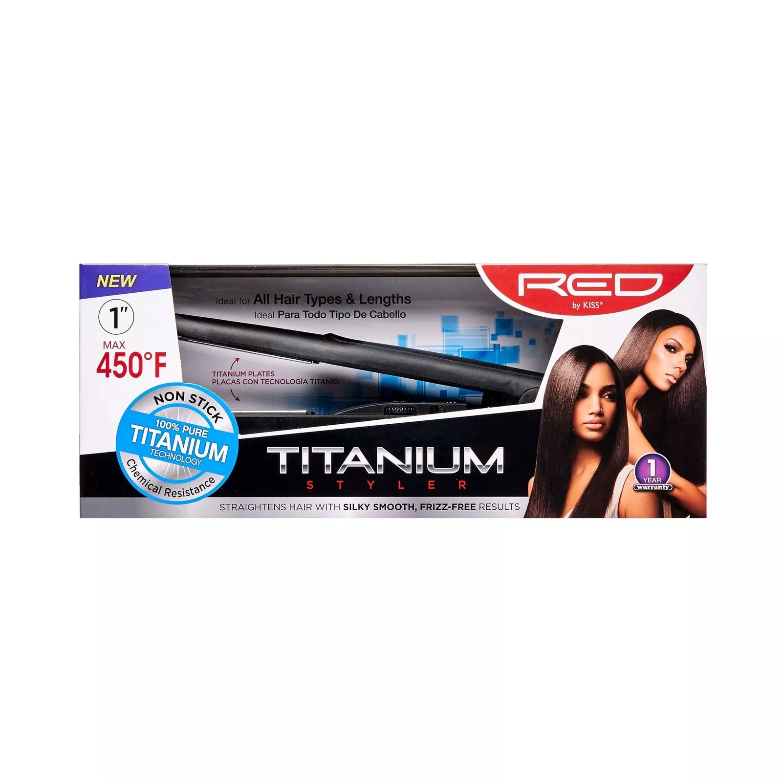 RED BY KISS TITANIUM STYLER 1 " FLAT IRON - FITS100
