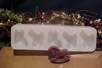 Rocking Horse Embeds 5 Cavity Silicone Mold 522