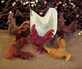 Rooster Embed 1 Cavity Silicone Mold 5367
