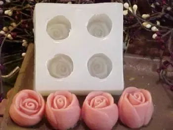 Rose Bud .7 Tarts 4 Cavity Silicone Mold 477