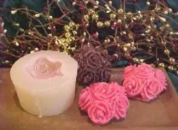 Rose Cluster Small Soap 1 Cavity Silicone Mold 2113