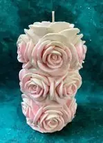 Rose Cylinder Candle 1 Cavity Silicone Mold 1453