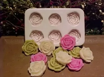 Rose Embeds 6 Cavity Silicone Mold 5383