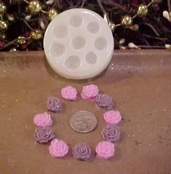 Rose Embeds 8 Cavity Silicone Mold 2625