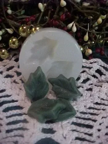 Rose Leaves Mini Embeds 2 Cavity Silicone Mold 2622