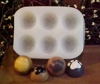 Round Paw Tarts 6 Cavity Silicone Mold 202