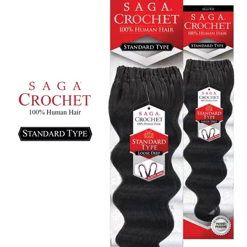 Saga Human Hair Crochet Braids Standard Type Loose Deep
