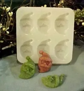 Santa Face Embeds 6 Cavity Silicone Mold 953