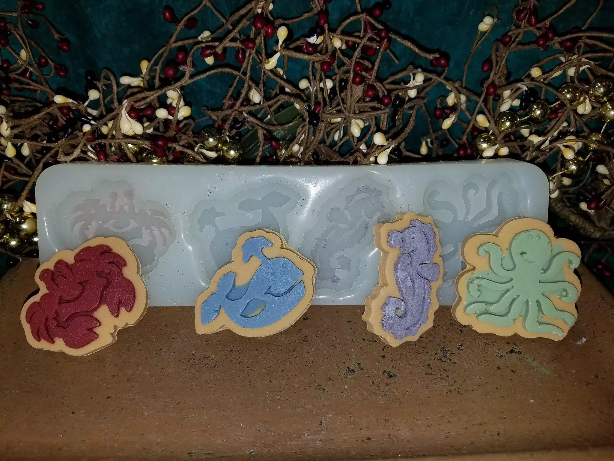 Sea Life Embed 4 Cavity Silicone Mold 555