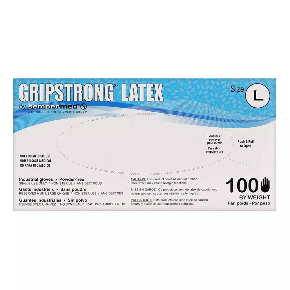Sempermed GripStrong Latex Industrial Gloves, Powder Free