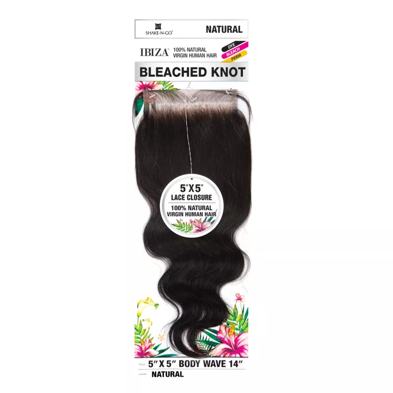 SHAKE N GO IBIZA 5 "X 5 " BODY WAVE BLEACHED KNOT CLOSURE