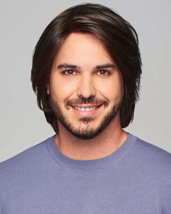 Sharp Average/Large Men’s Lace Front & Monofilament Human Hair Blend Wig by HIM