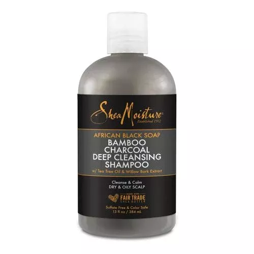 Shea Moisture African Black Soap Bamboo Charcoal Deep Cleansing Shampoo 13oz