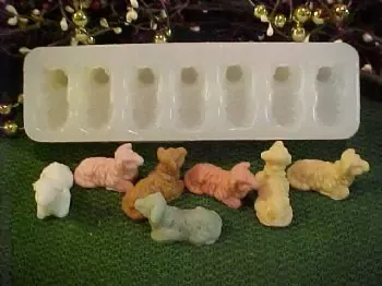 Sheep Embeds 7 Cavity Silicone Mold 515