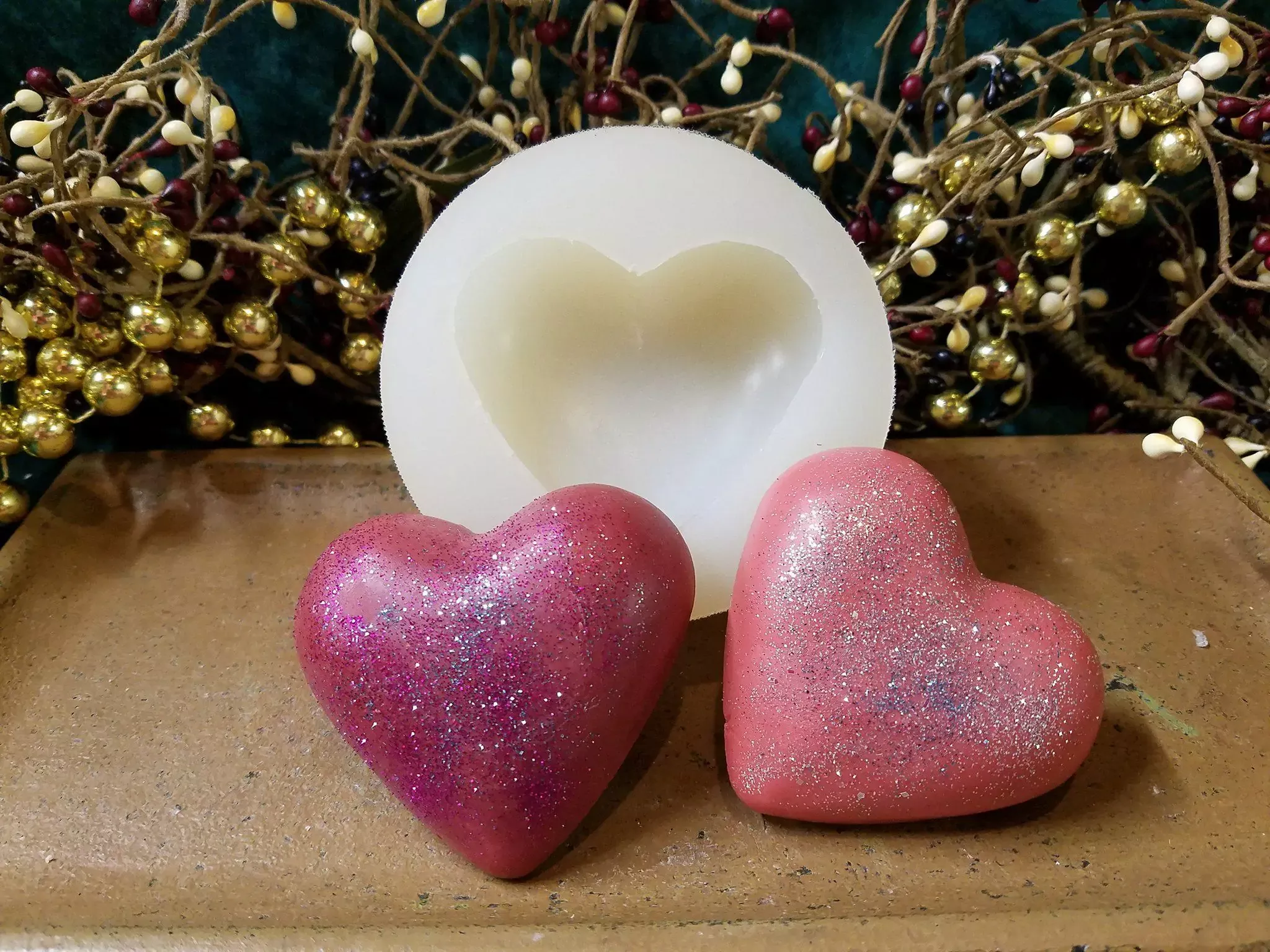Simple Heart 1 Cavity Small Soap Silicone Mold 2153
