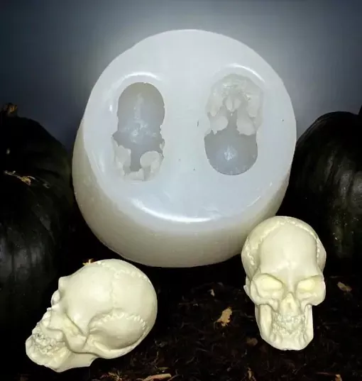 Skull Silicone Mold Small Embed 2 Cavity 1104