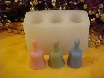 Small Bell Embeds 3 Cavity Silicone Mold 5325