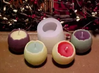 Small Cracked Easter Egg Votive 1 Cavity Silicone Mold 1786