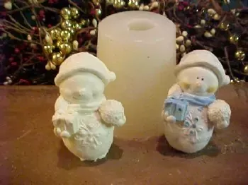 Snowman Small Soap 1 Cavity Silicone Mold 1306