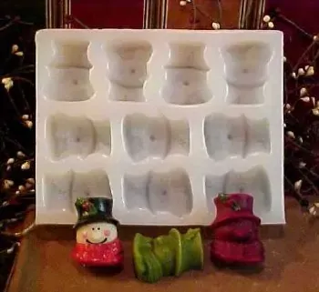 Snowman Tarts 10 Cavity Silicone Mold 1511
